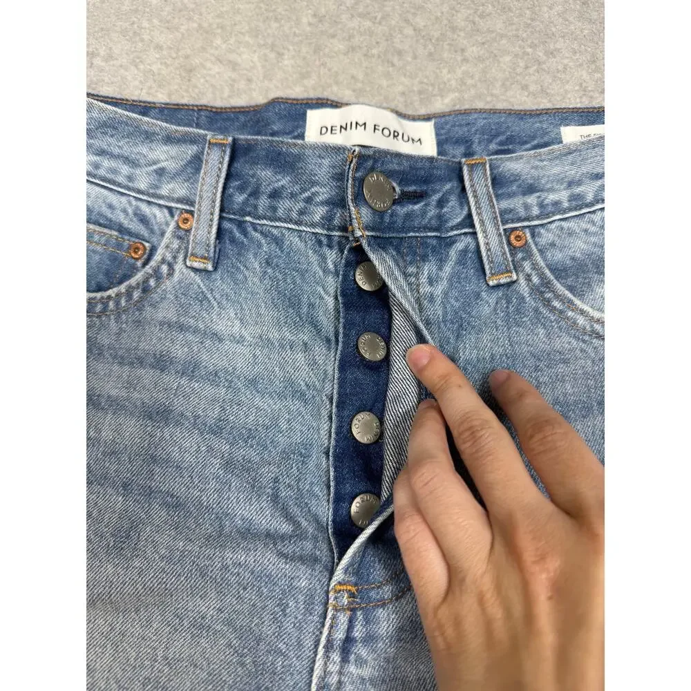 Denim Forum Womens Size 26 The Ex Bf High Rise Denim Shorts